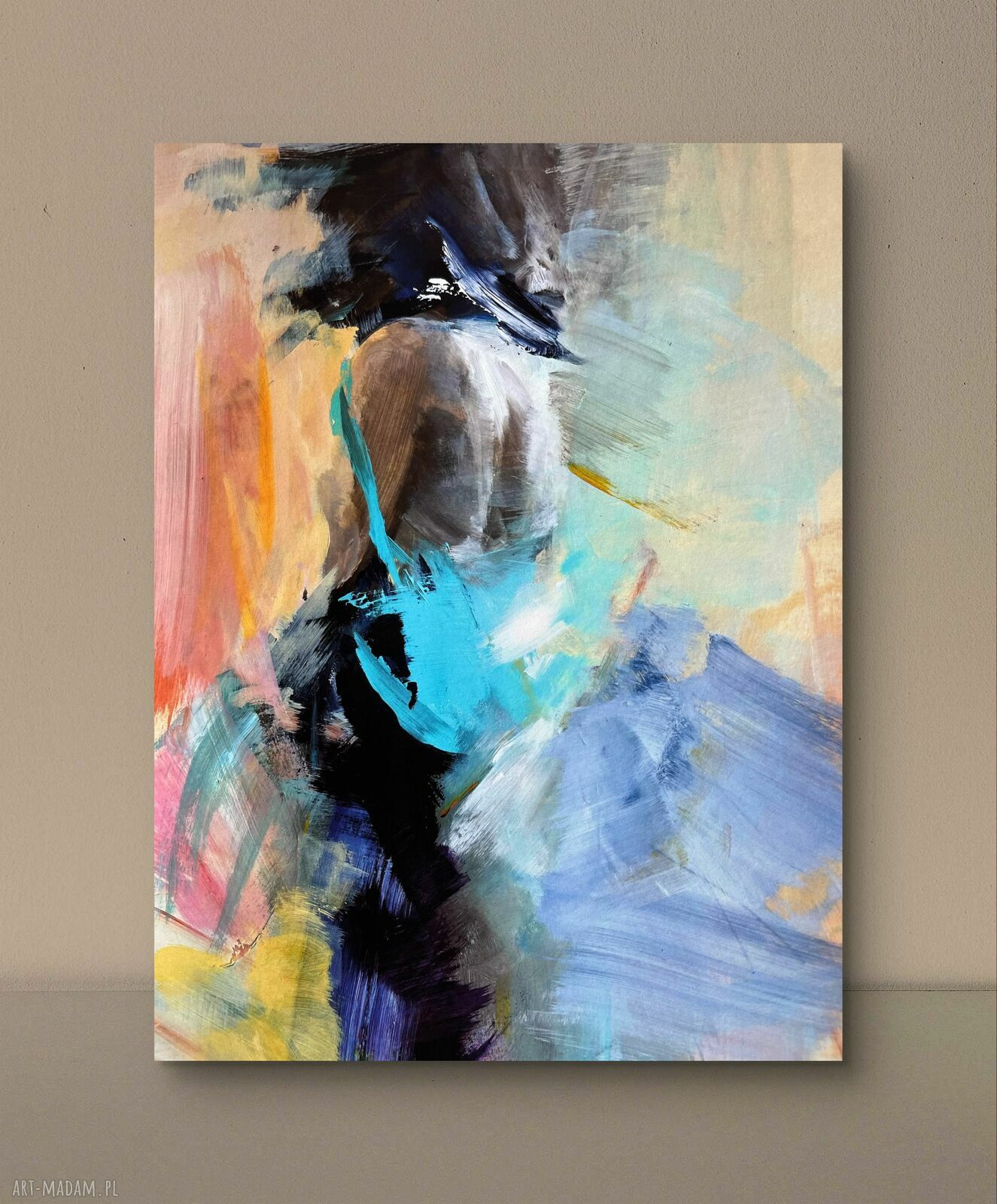Chusta 100x70 cm - pastelowa inkografia kobiety do oprawy