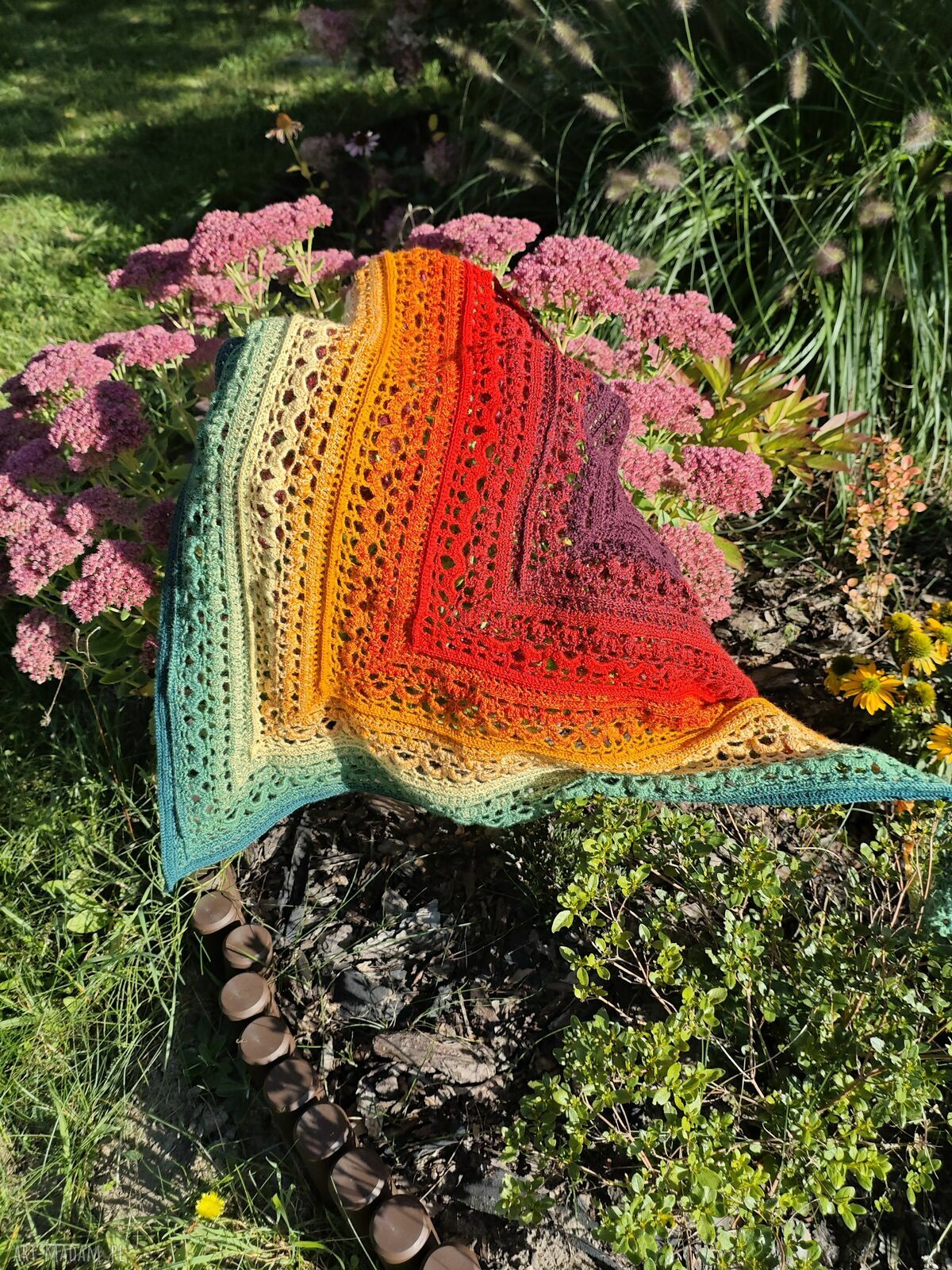 chustki i apaszki: Chusta jesienna Magnolia HandMade