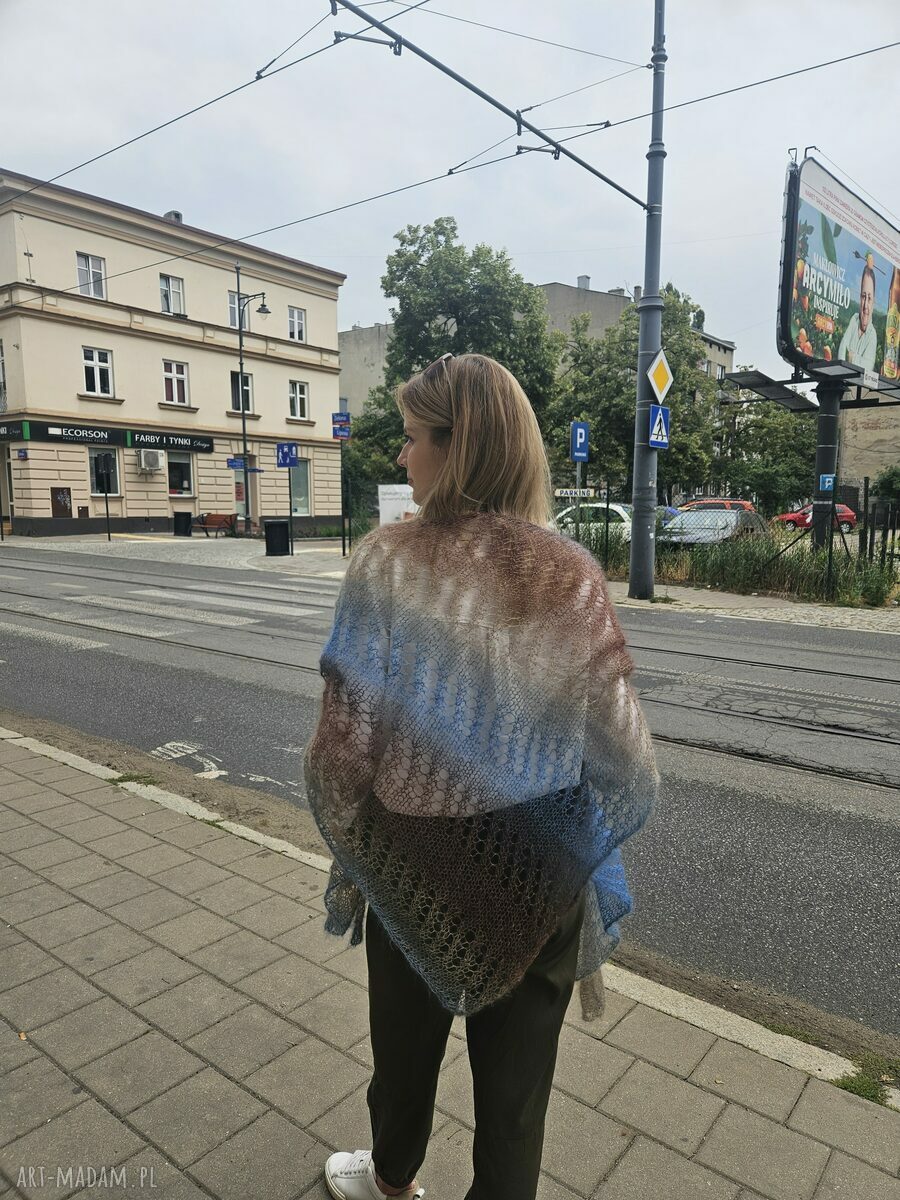 Chusta Mgła moher I jedwab HandMade