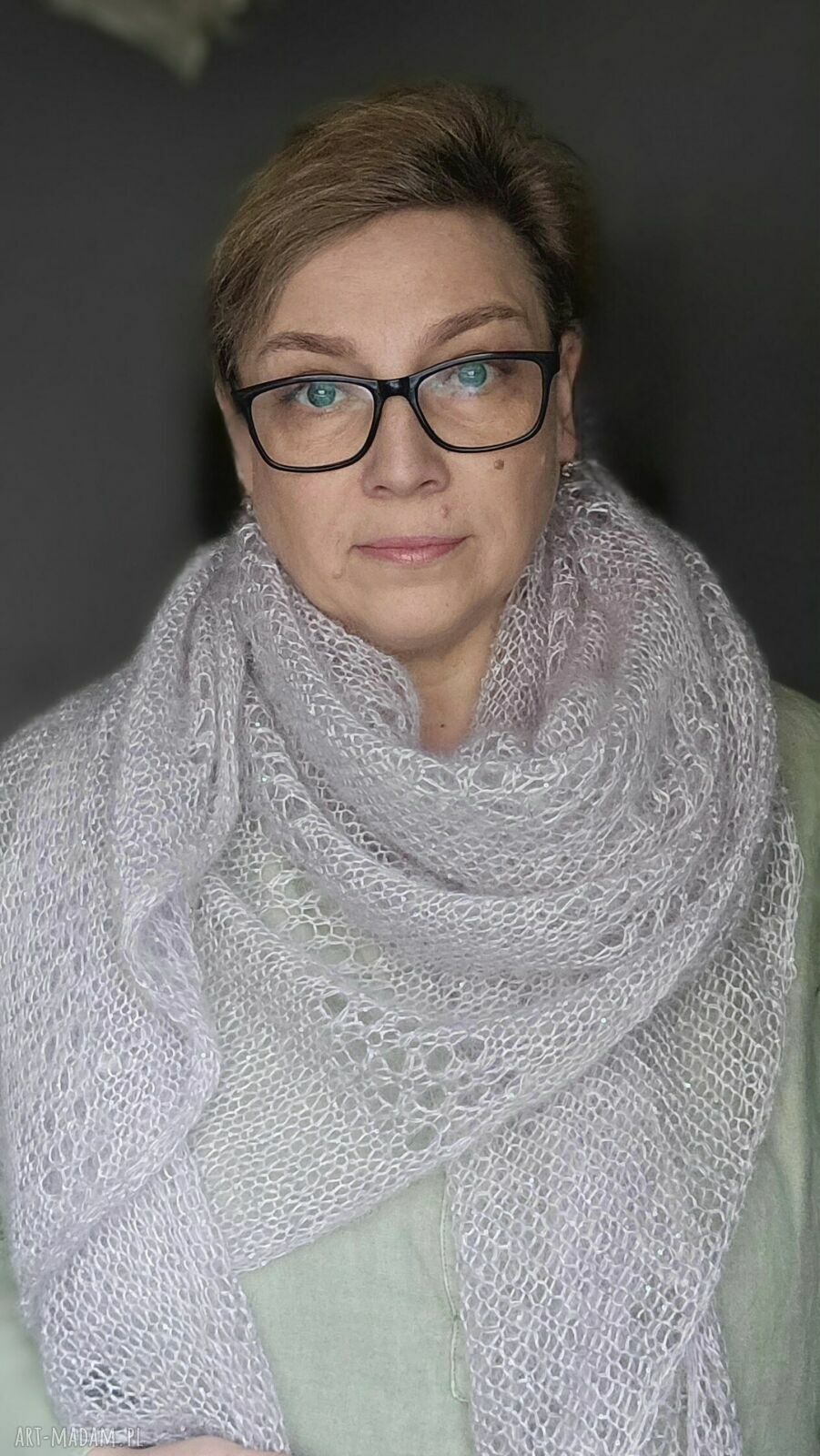 Chusta mgła drutach szyję prezent szal wykonana wysokiej