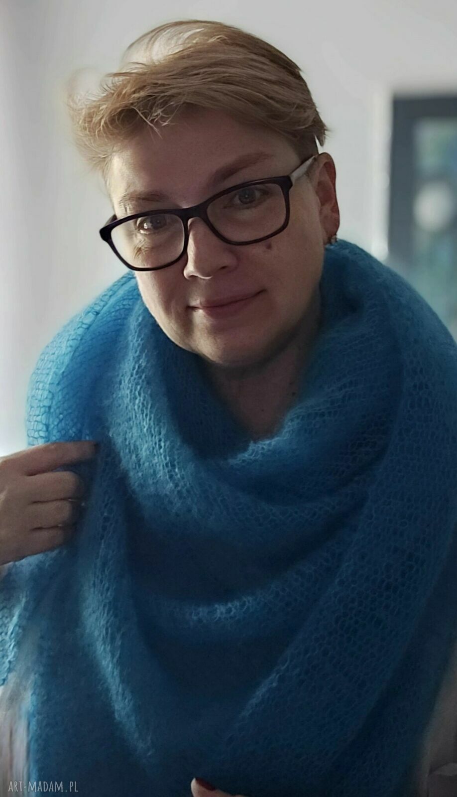 Chusta Mgła z mięheru i jedwabiu lekka, miękka i wyjątkowa