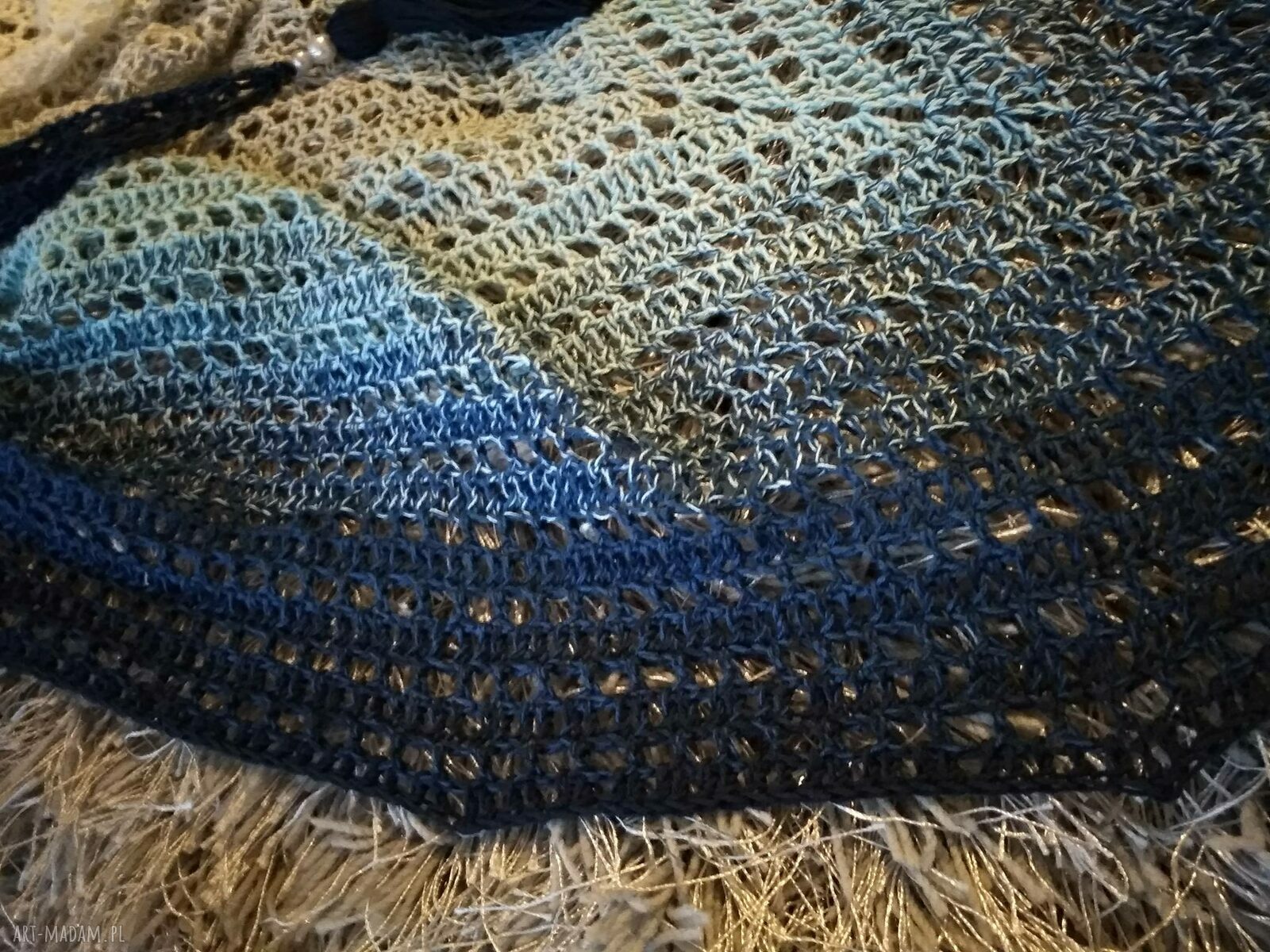 chustki i apaszki: Chusta szydełkowa, szal, narzutka ręcznie wykonane