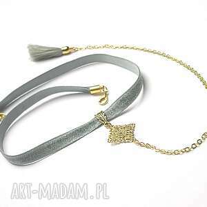 choker -l grey smycz