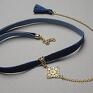 niebieskie naszyjniki choker - navy /smycz/