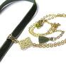 zielone naszyjniki mosiądz choker - olive /smycz/