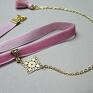 różowe naszyjniki choker - pink /smycz/