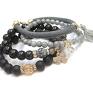 handmade bransoletki onyks glamour /black - grey/ vol. 18