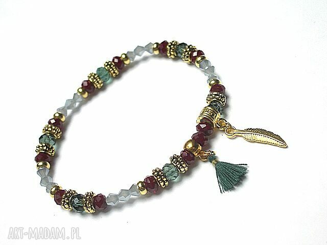 Kolekcja rich boho lush meadow chwost kryształki bransoletka