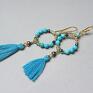 handmade wianki boho /blue lagoon/ kolczyki