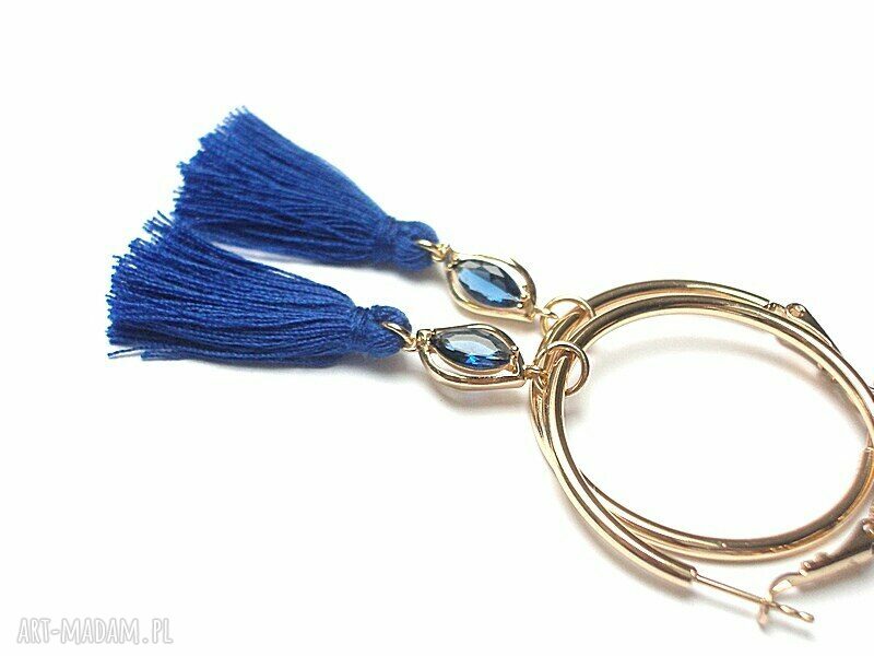 Kolczyki boho z chabrami handmade ręcznie robione | art Madam.pl