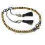 bransoletki srebro hematite line - /gold black/