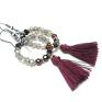 handmade kolczyki srebro wianki boho grey - burgund