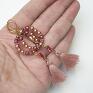 kolczyki hematyty wianki boho /rose gold and ruby/