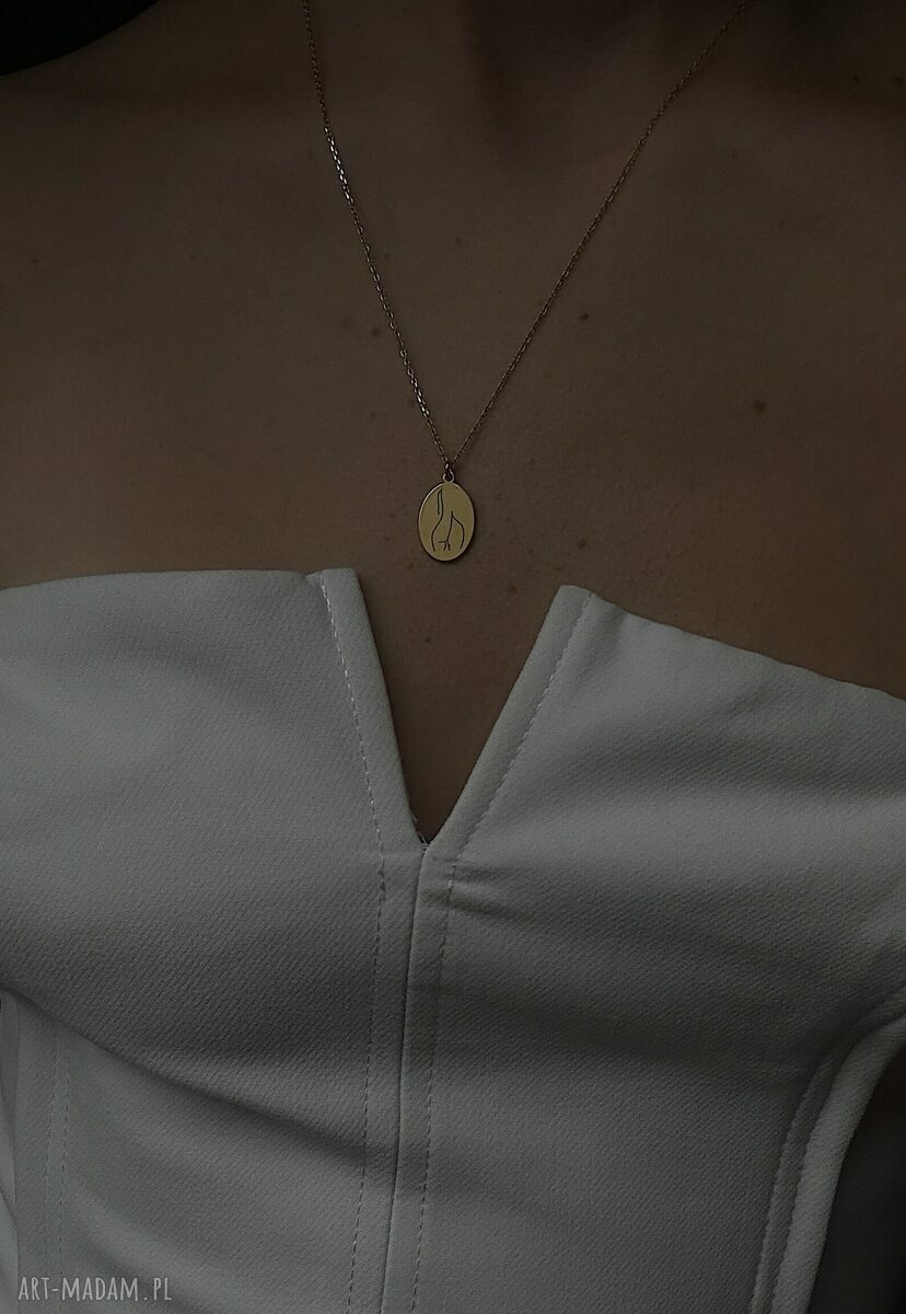 naszyjniki: Złoty medalion Body N°7 Ręcznie zrobione