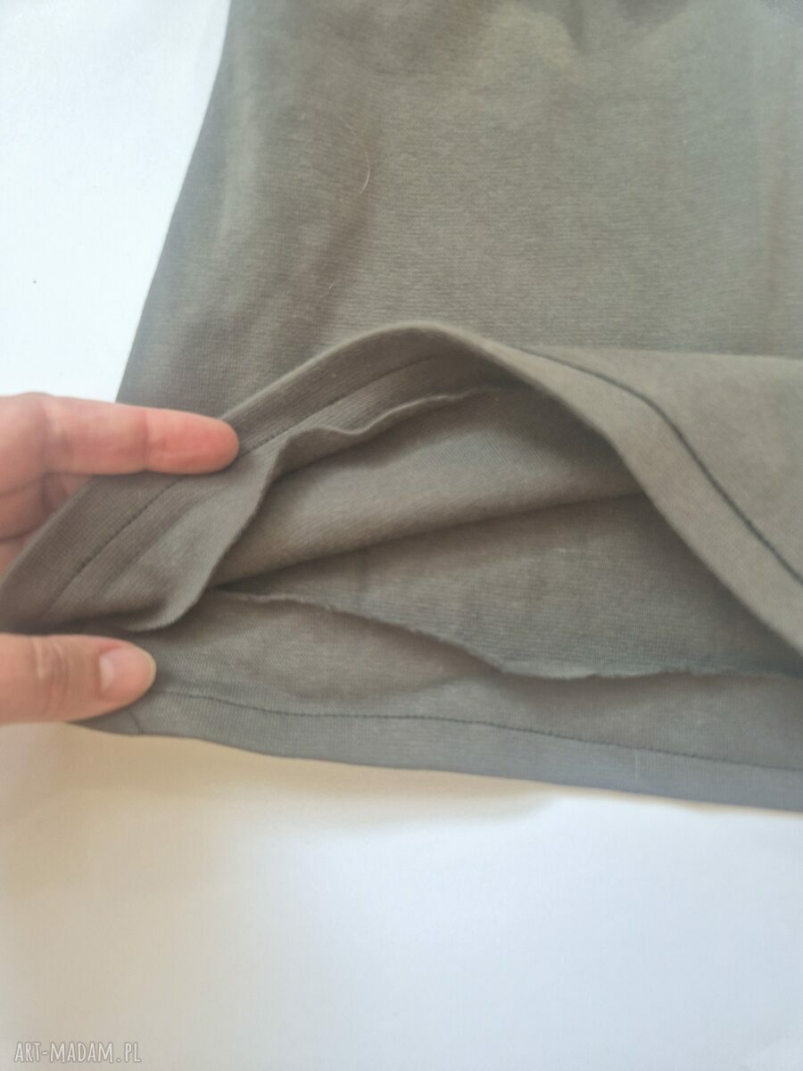 Czapka ciemna zieleń khaki - wiosenna dzianinowa bez podszewki