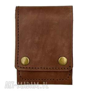 ciemno brązowy portfel skórzany na karty - brązowe portfele