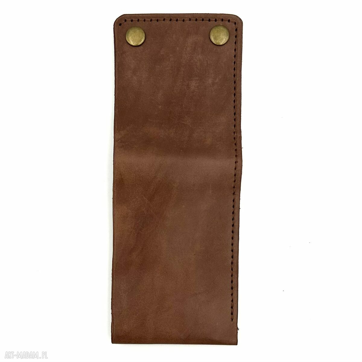 portfele: Ciemno brązowy portfel skórzany na karty. Handmade