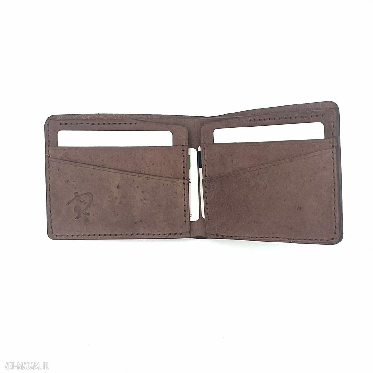 portfele: Ciemno brązowy portfel skórzany ręcznie uszyty. wykonane