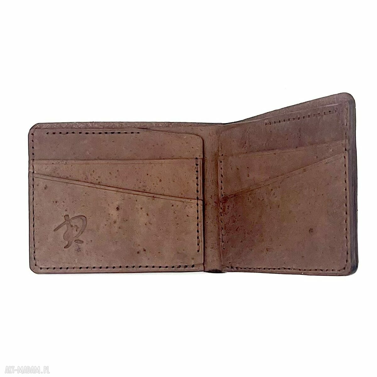 portfele: Ciemno brązowy portfel skórzany ręcznie uszyty. wykonane