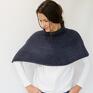 poncho basic ponczo ciemnoszare z dzianiny