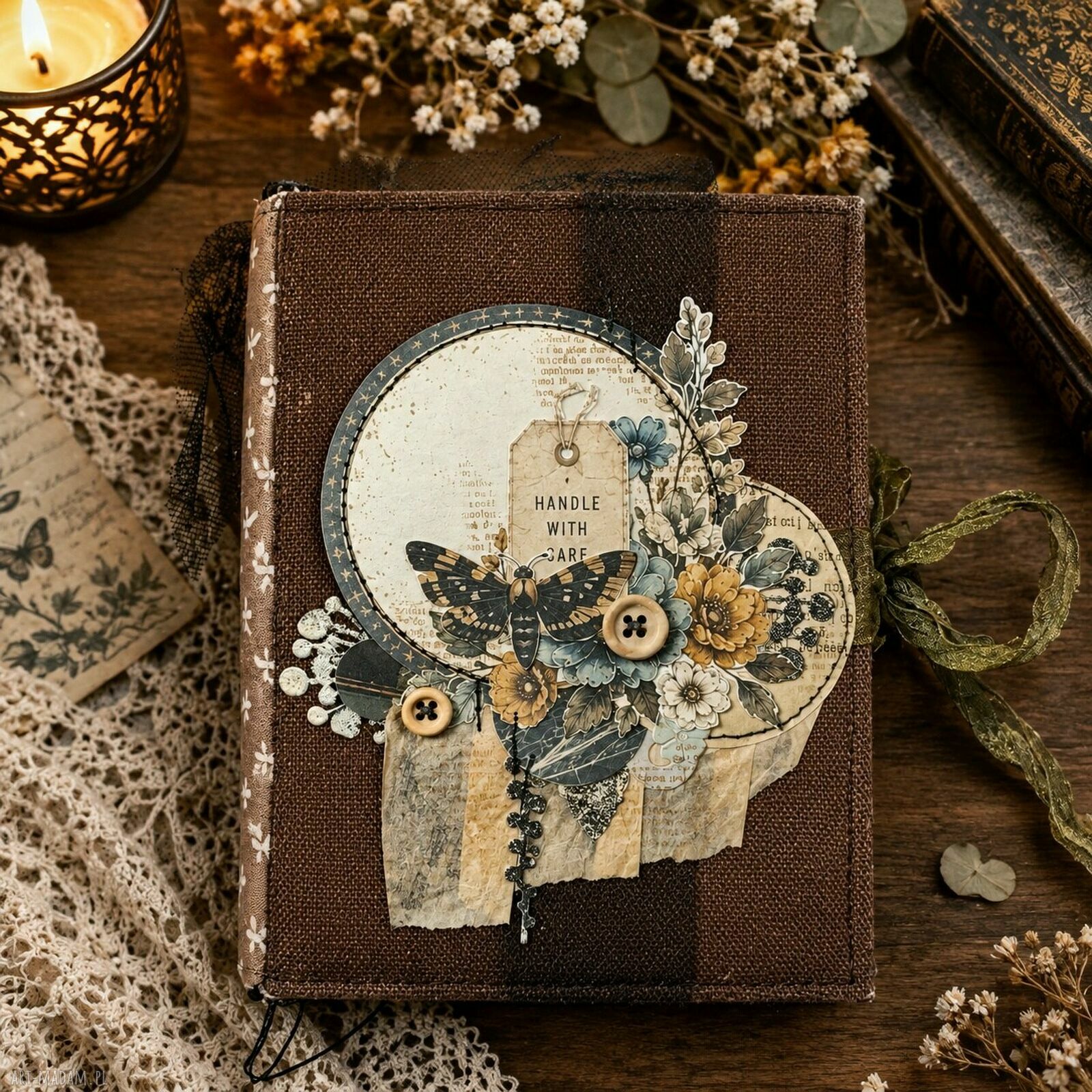 Ciemny notes z krukami - wyjątkowy junk journal A6