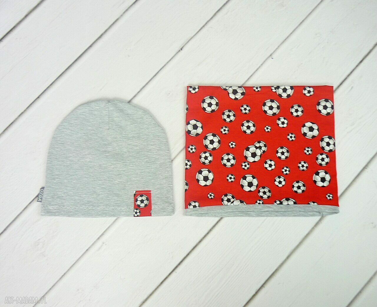 czapki: Cienka czapka i komin Handmade