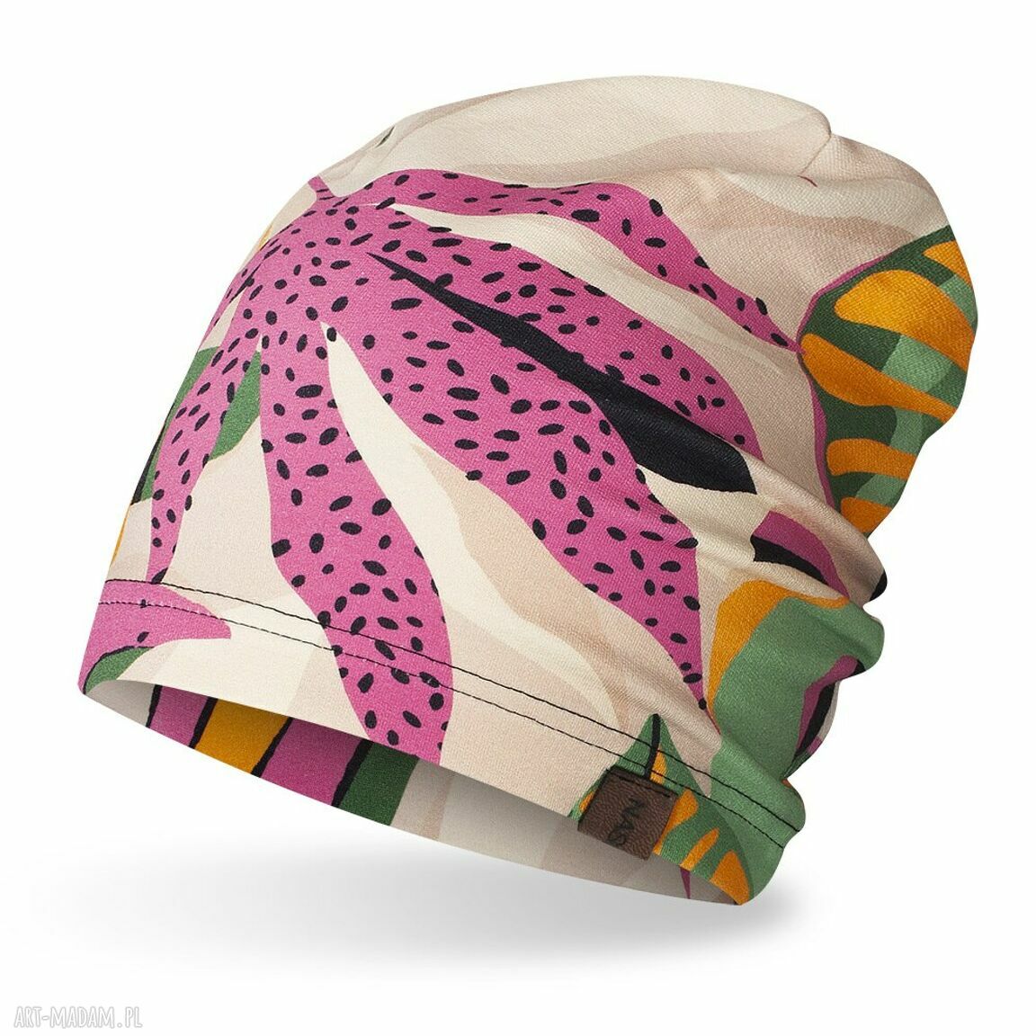 Cienka pojedyncza czapka krasnal smerfetka damska wiosnę dresowa