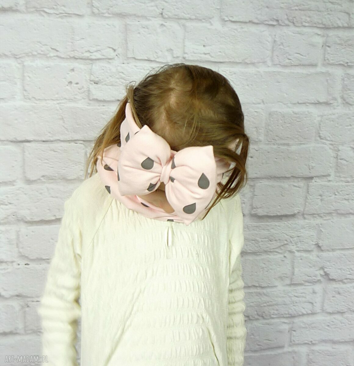 kominy: Cienki komplet dla dziewczynki, czapka, komin, opaska handmade