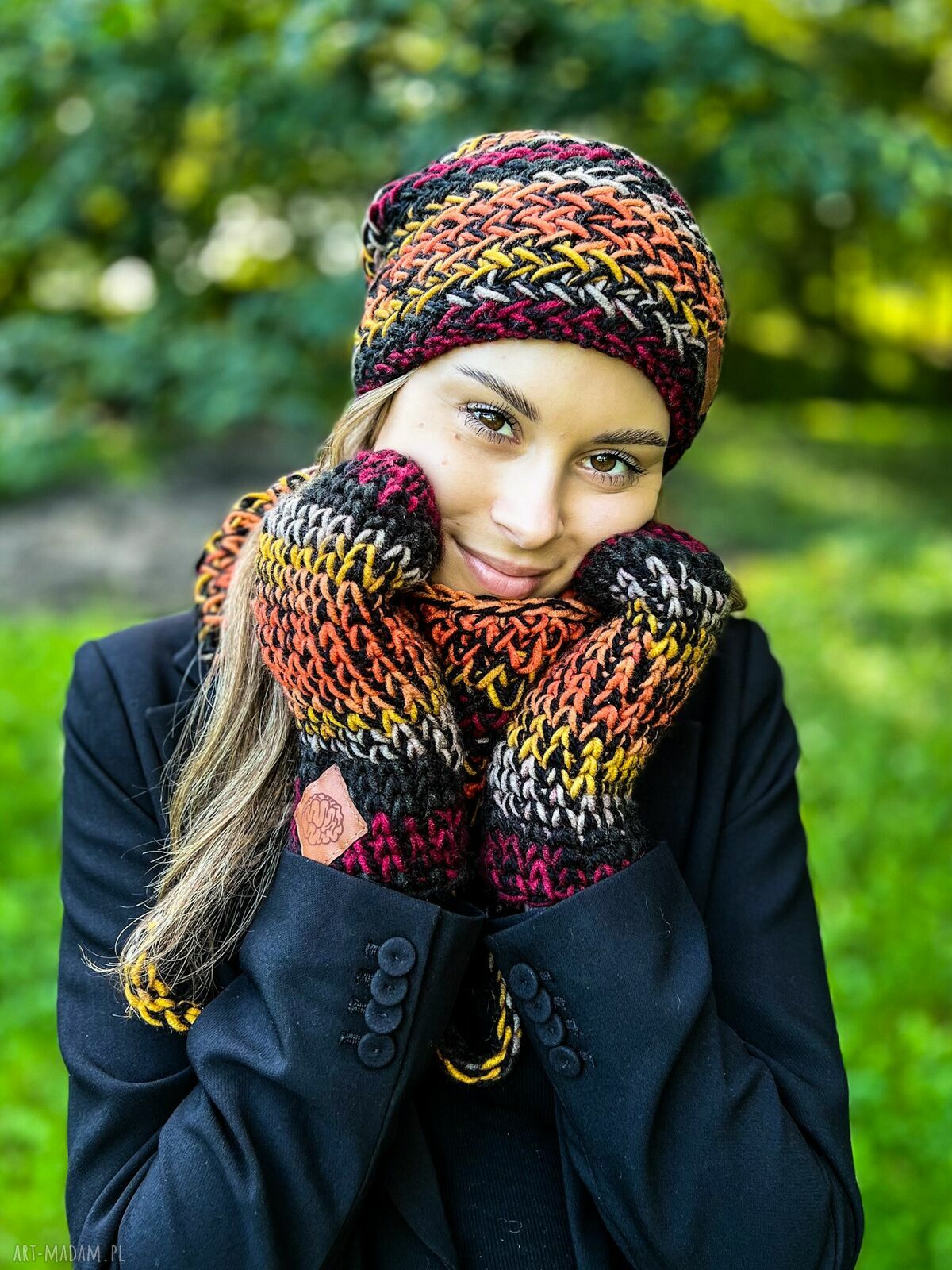 Ciepła czapka MERINO 50% "Ciemna jesień" EXPLORER
