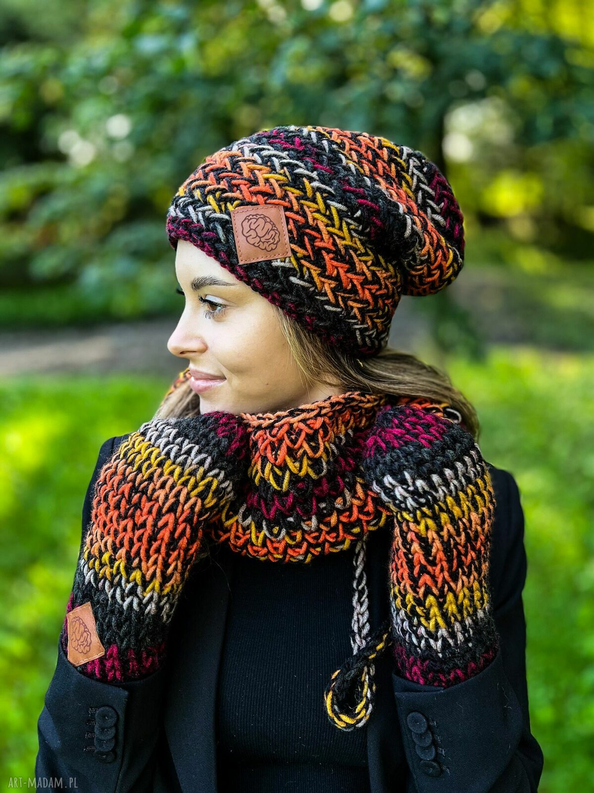 Ciepła czapka MERINO 50% "Ciemna jesień" EXPLORER