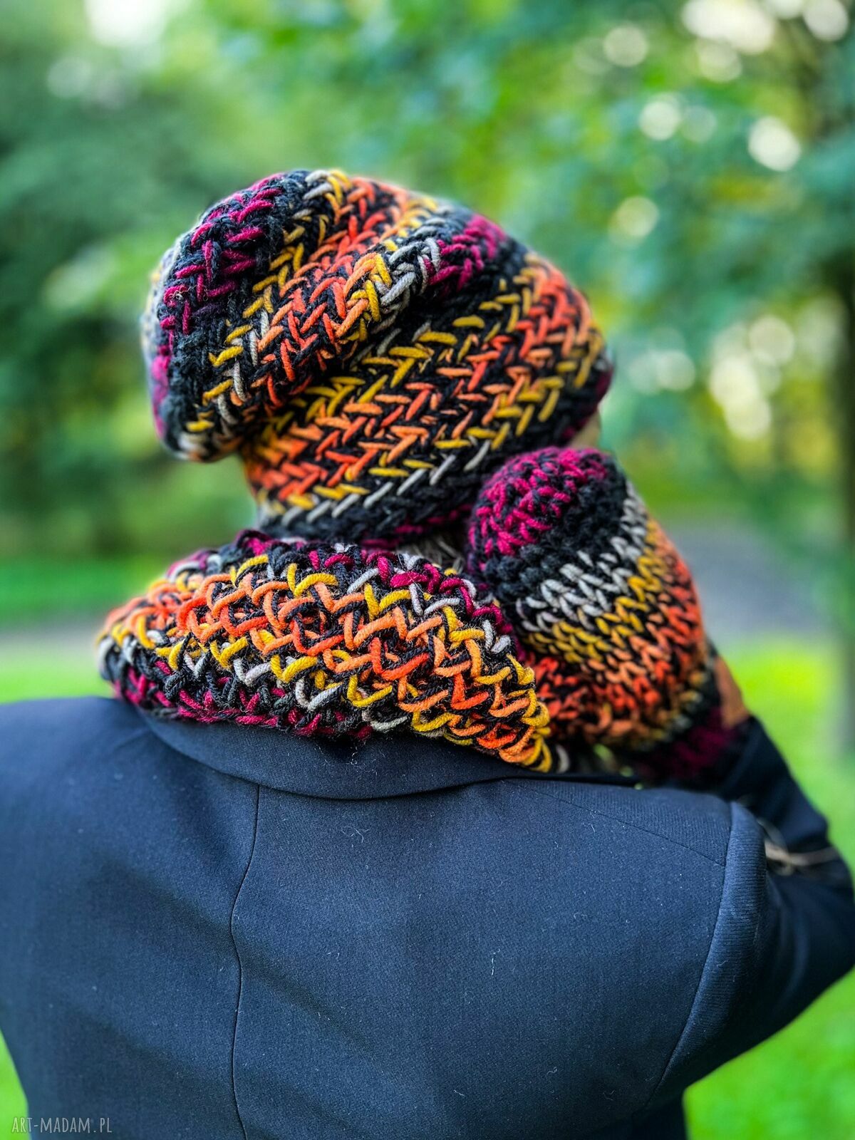 Ciepła czapka MERINO 50% "Ciemna jesień" EXPLORER