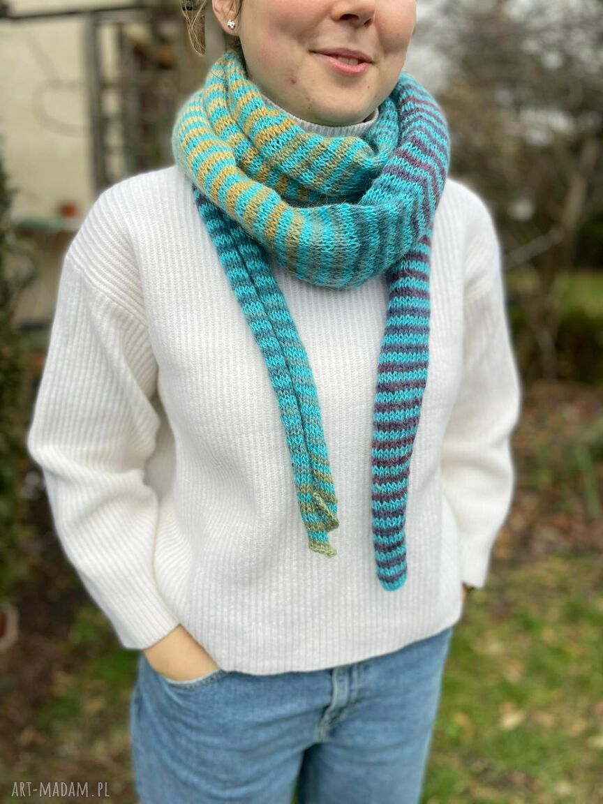 Paskoszal gustowny dodatek zimowy stylbohofolk chustoszal