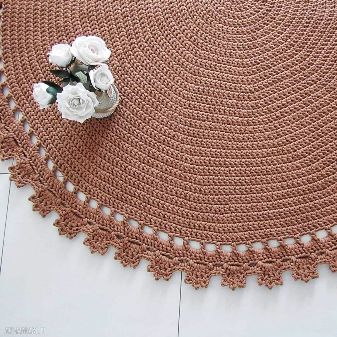 Dywan Circle 130 cm ze sznurka bawełnianego - okrągły do salonu