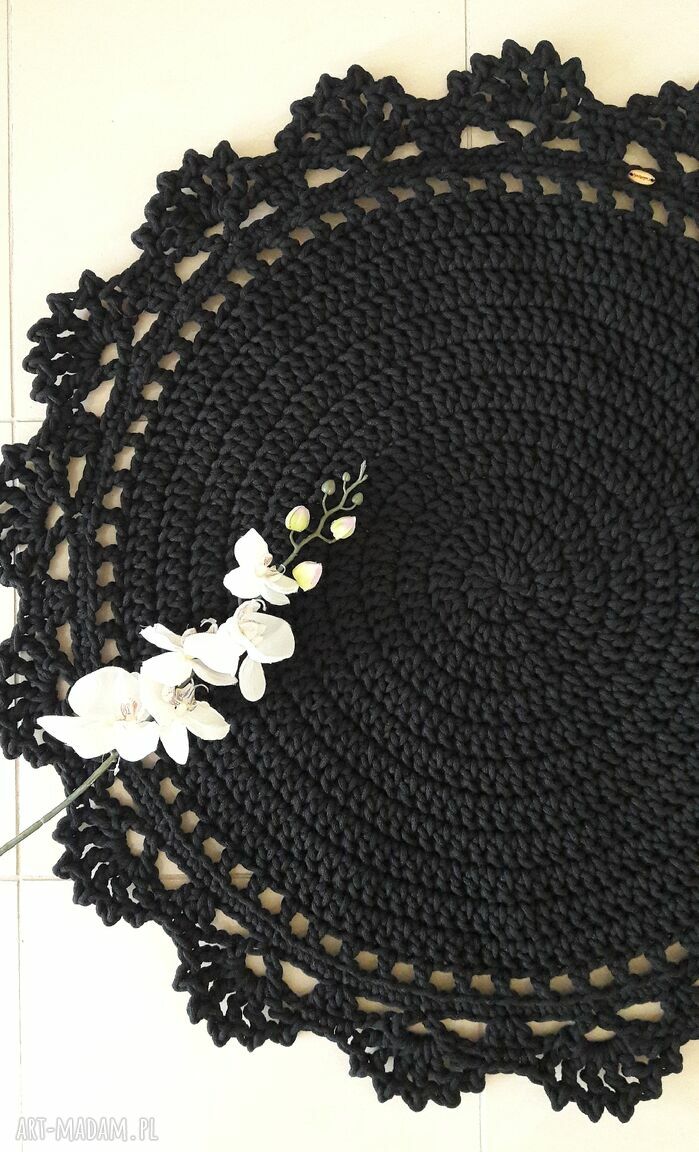 Dywan Classic Lace 100 cm - klasyczny, okrągły wzór z bawełnianego sznurka