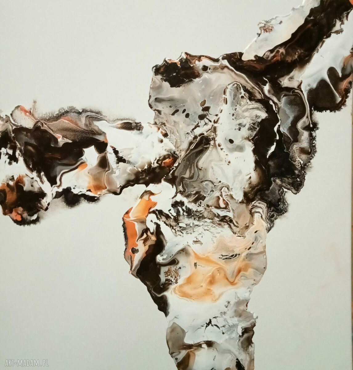 Cockerspaniel - abstrakcyjny obraz pies i natura w kolorach Latte machiatto (40x40x2 cm)