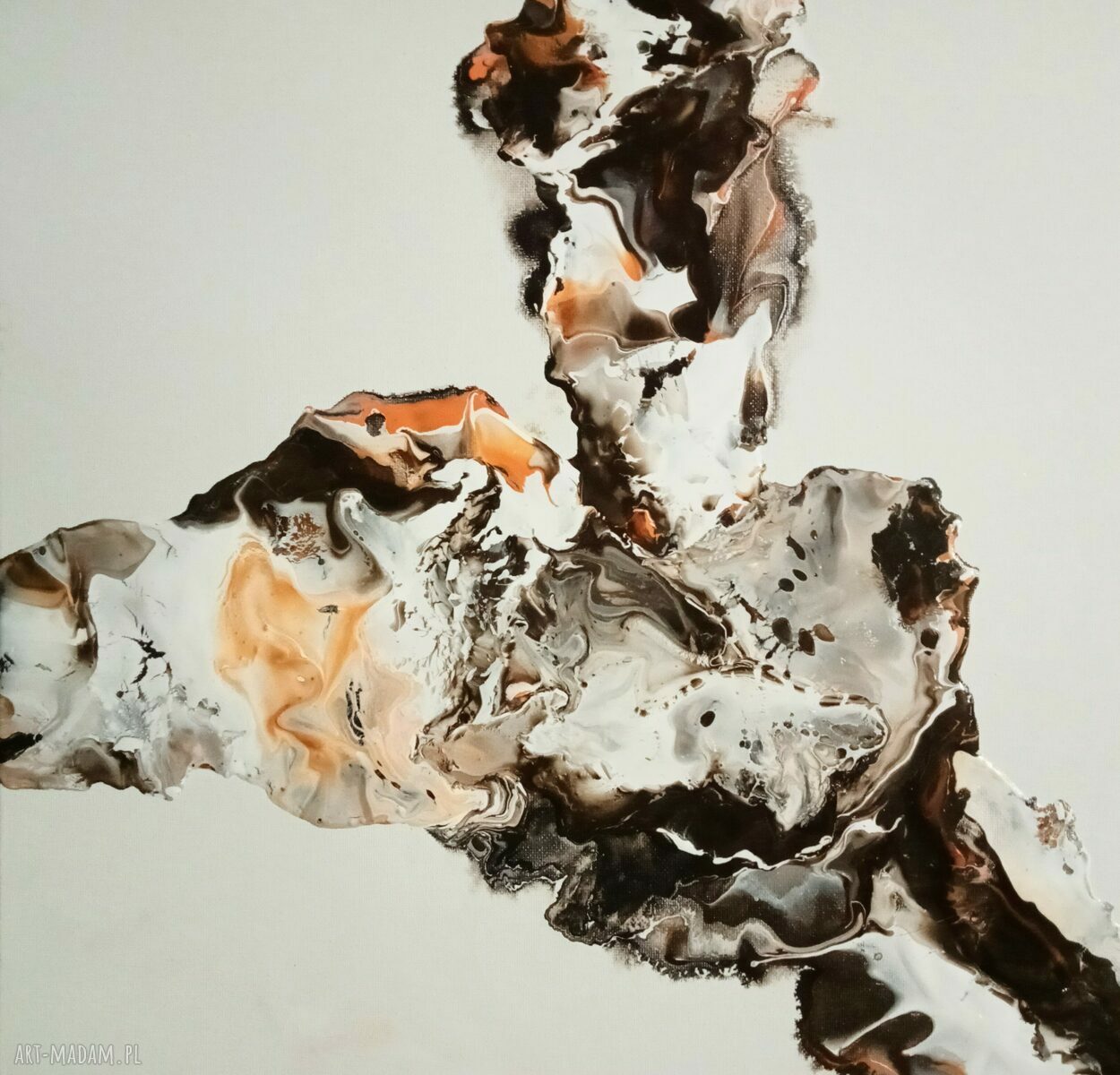 Cockerspaniel - abstrakcyjny obraz pies i natura w kolorach Latte machiatto (40x40x2 cm)