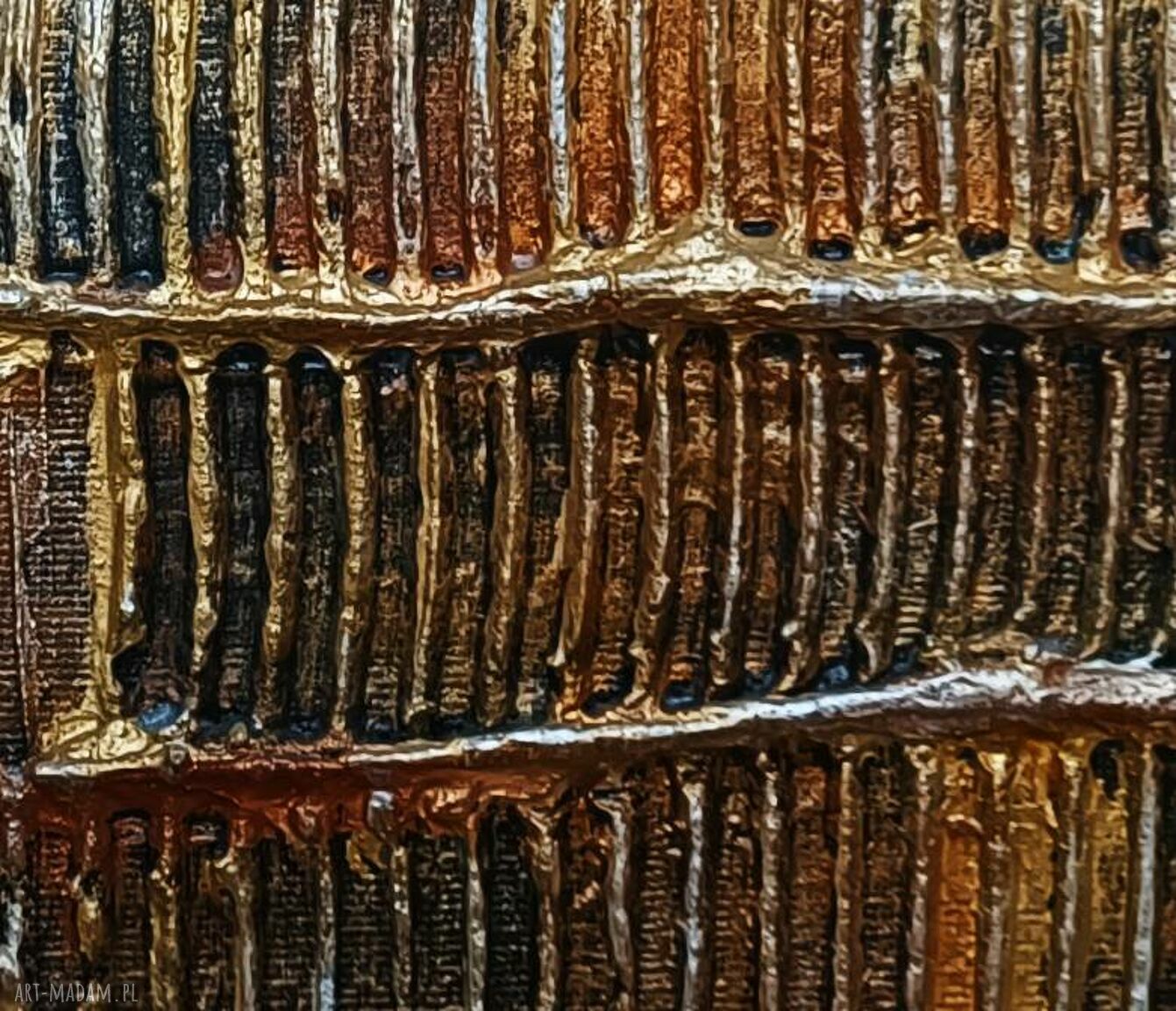 CORRIENTES DE ORO 80x180 cm - zestaw 9 obrazów strukturalnych, gotowych do zawieszenia