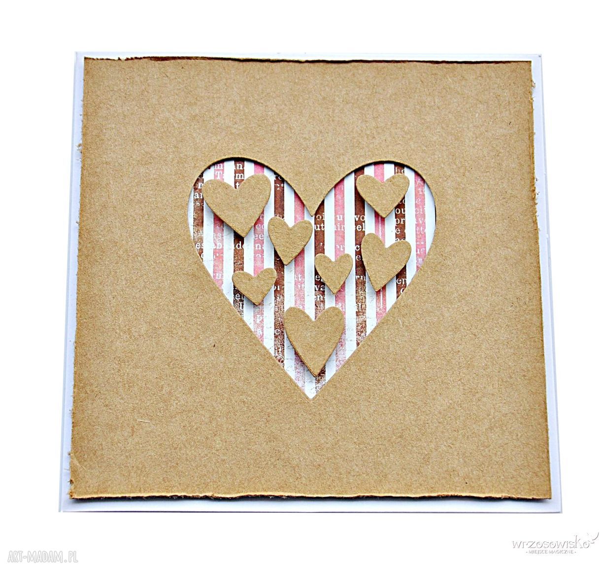 Ręcznie robiona kartka walentynkowa dla ukochanej osoby - serce w scrapbookingu