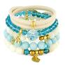 hand made bransoletki cream & blue set with pendants