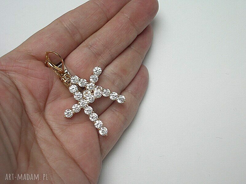 Kolczyki krzyże z cyrkoniami Cross VOL elegancki prezent dla niej