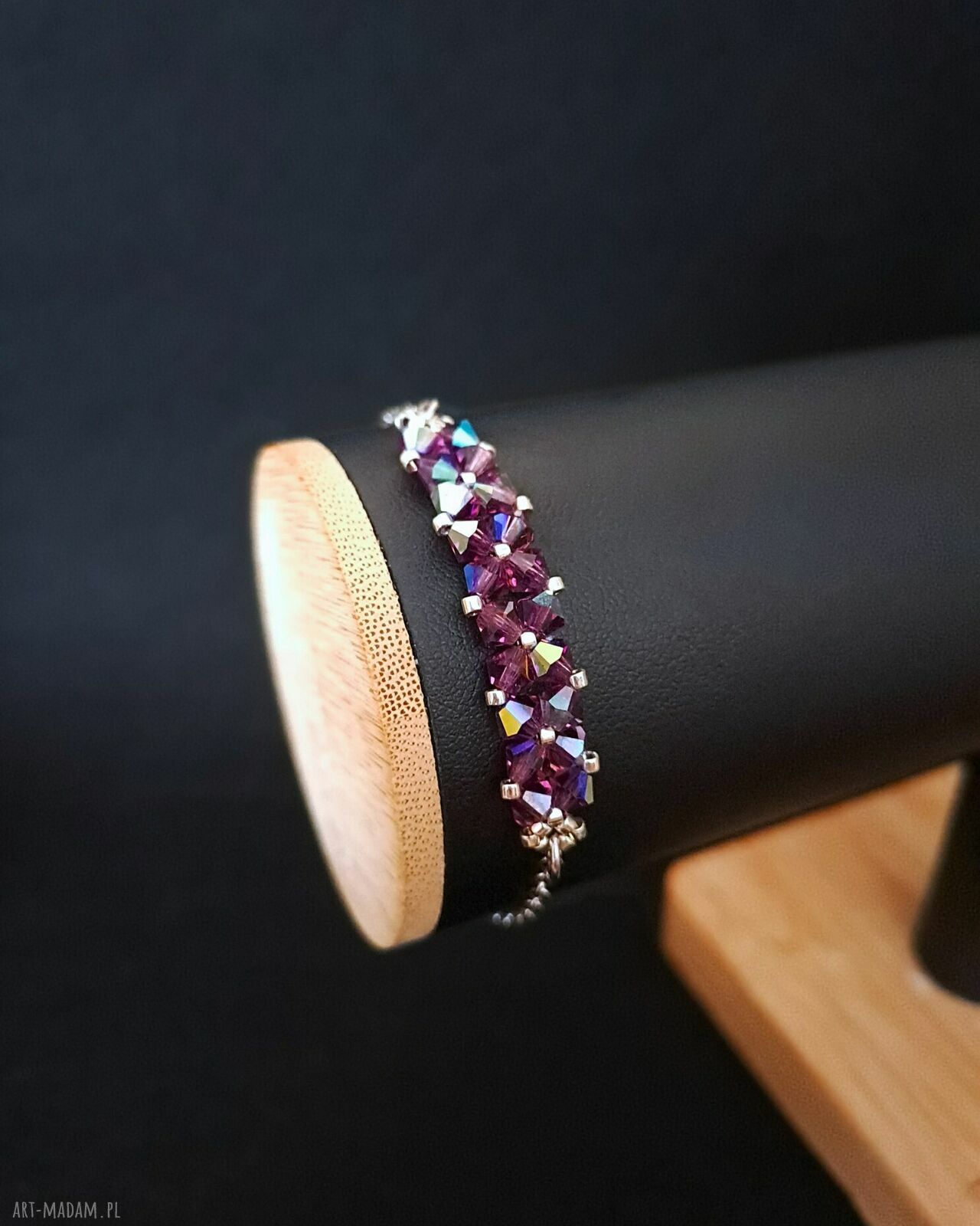 Delikatna bransoletka z kryształów Preciosa Amethyst AB
