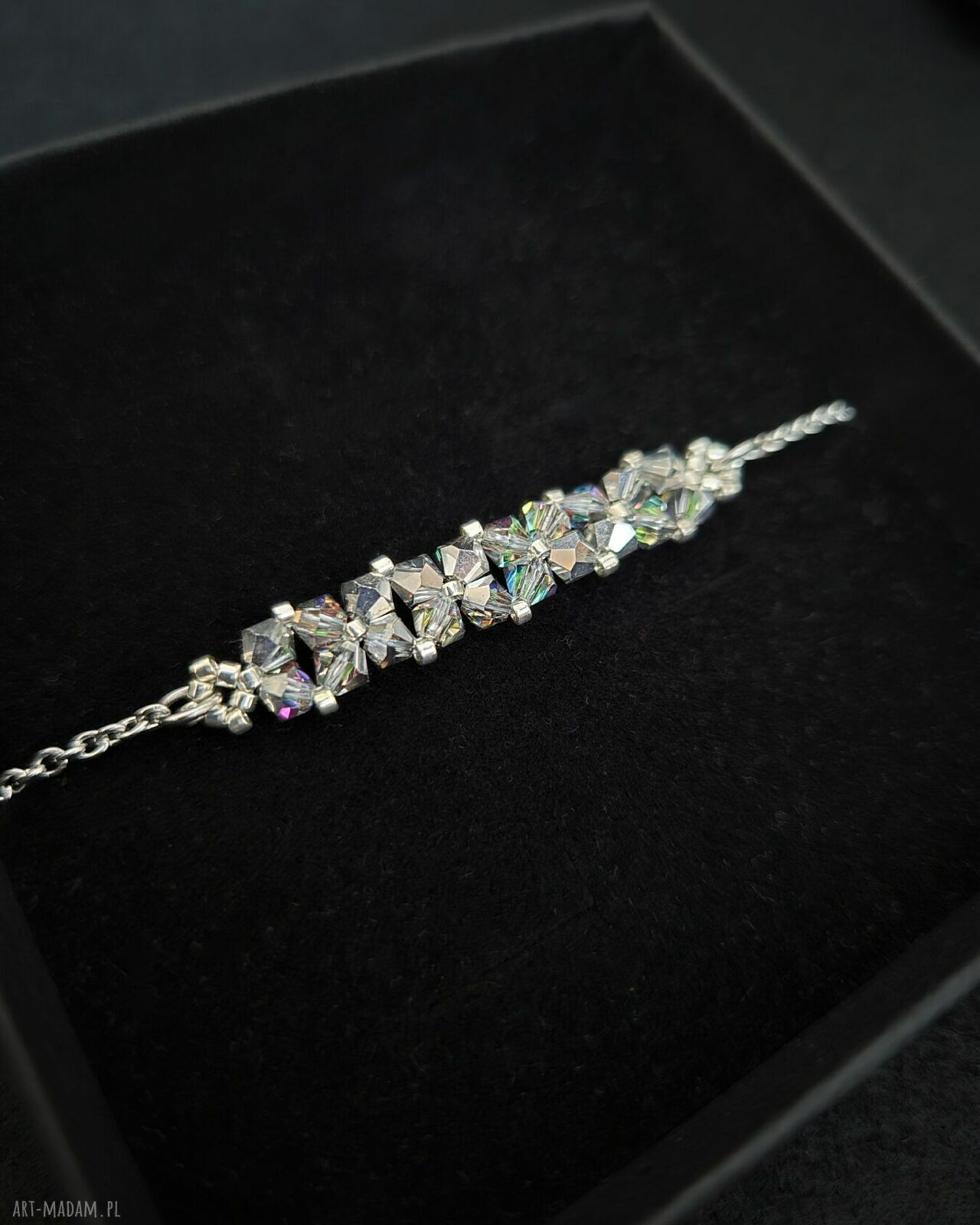 Crystal Square Vitrail - delikatna bransoletka z kryształów Preciosa Vitrail Medium