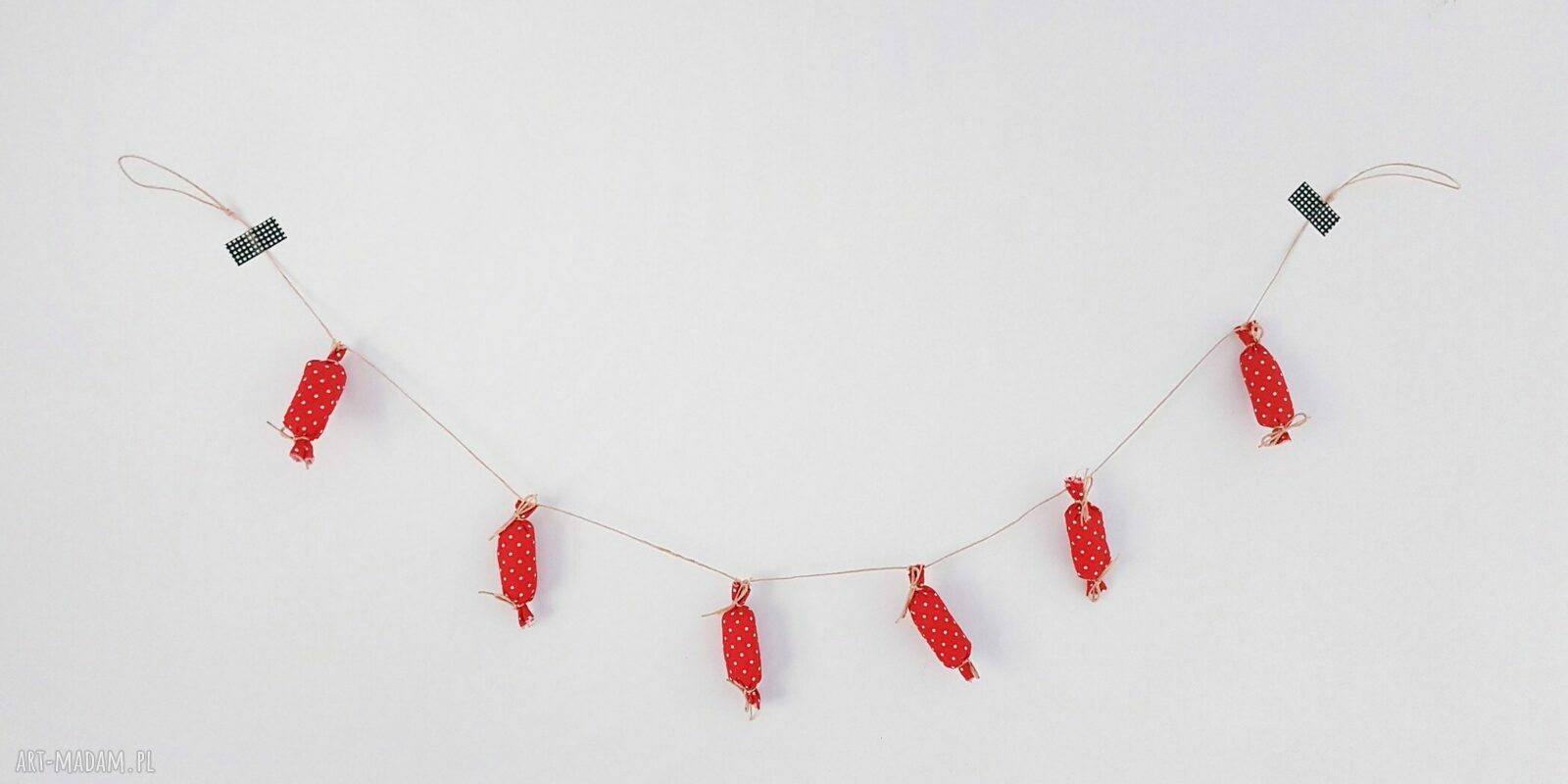 prezent pod choinkę: cukierkowa girlanda świąteczna handmade