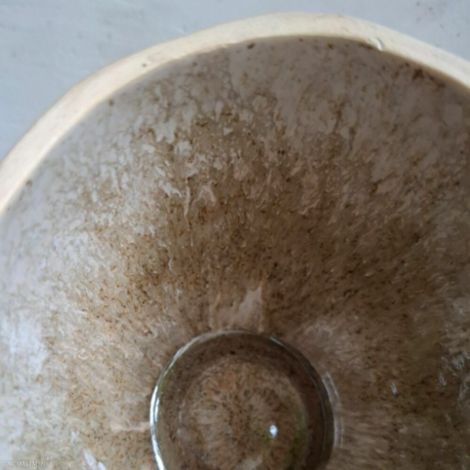 Cukiernica ceramiczna z drewnianym uchwytem - Drzewo