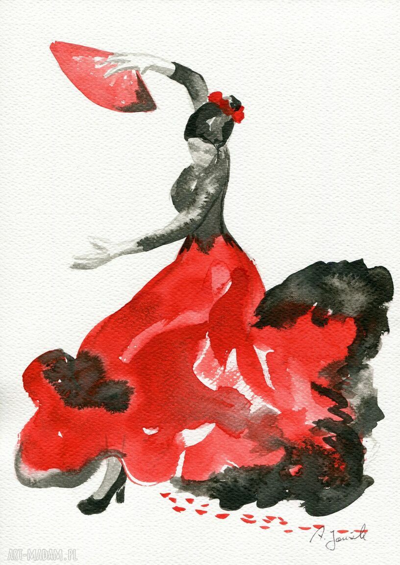 Cykl "Flamenco" - Tancerka III (oryginalna grafika A4)