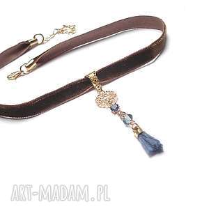 choker - trok chocolate denim - naszyjnik