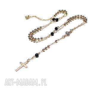 ki ka pracownia crucifix black - gold - naszyjnik