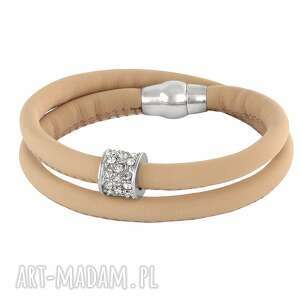 nude eco leather with zircons bead