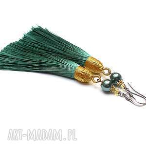 boho sea green - kolczyki - złote kolczyki