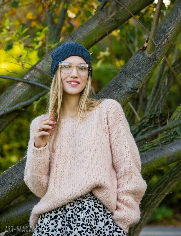 Czapka dwustronna beanie z logo z ekoskórki - ciemny szary